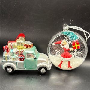 Festive Truck and Shopper Ornaments